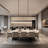 60-Light 3000K Kitchen Island Square / Rectangle Chandelier Crystal Linear Pendant-1395141693