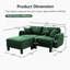 Convertible L Shape Sectional 3 - Seater Sofa Couch With Distinctive Shell - Shaped Armrests, Removable Ottoman And Cylindrical Legs For Versatile Living Spaces-2097796224-2097796227