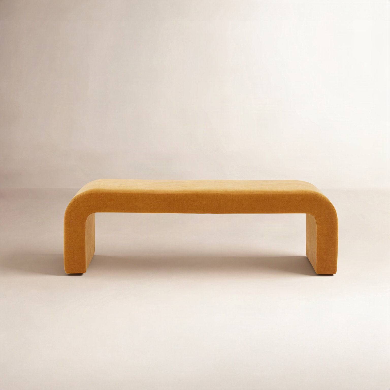 Daine 62" Linen Bedroom Bench, Butterscotch Velvet