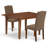 3 Piece Dining Room Table Set Contains a Rectangle Kitchen Table with Butterfly Leaf and 2 Dark Coffee Linen Fabric Parson Chairs, Mahogany-860931497-860931498