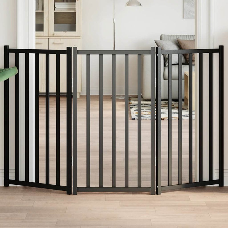 Swoyersville Solid Wood Dog House Door, 90cm H x 150cm W x 2cm D, Black