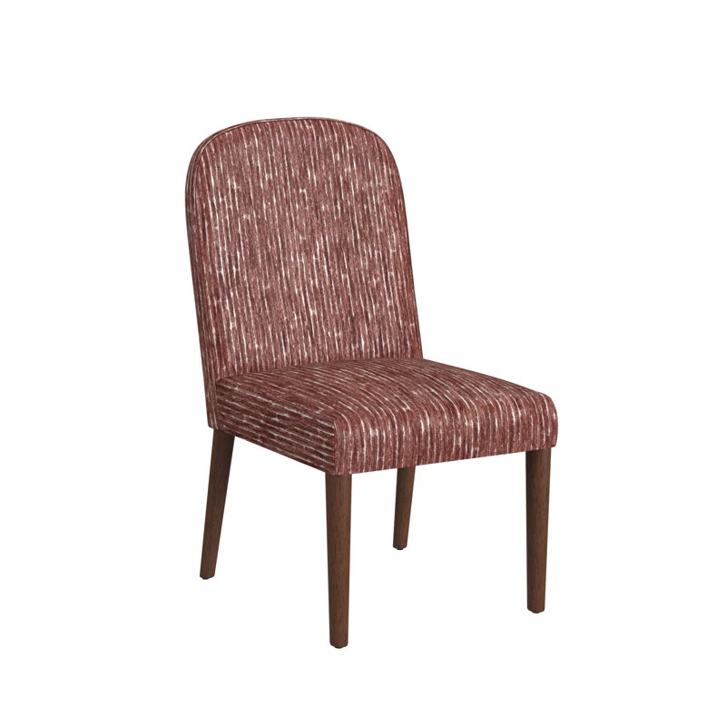 Arshaluys 19.1'' H Upholstered Dining Chair, Rust Striped Chenille Woven