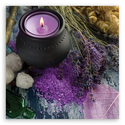 Violet Zen Spa Candle - No Frame Print on Canvas