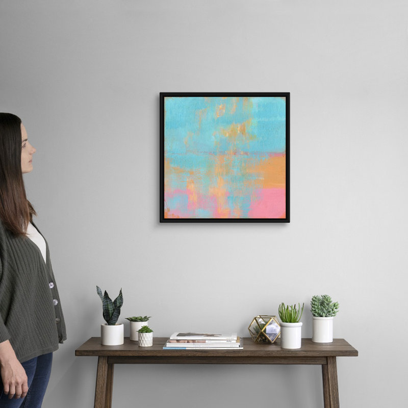 «Day Glow Pastel I» par Carol Young - reproduction d'art, Toile avec cadre noir, H 22 po x l 22 po x P 1,75 po
