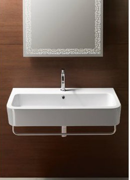 GSI Collection Traccia 17.3'' White Ceramic Rectangular Bathroom Sink with Overflow