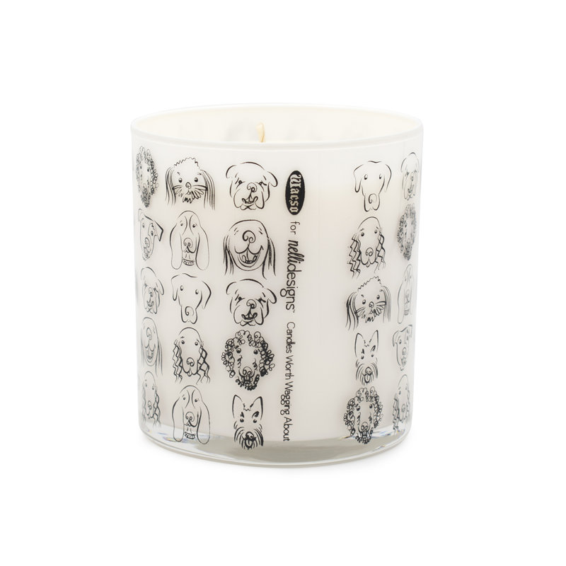 Fresh Rain Scented Soy Jar Candle with Dog Design