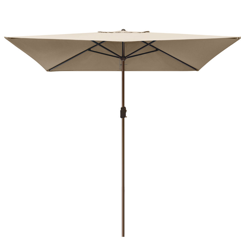 Parasol de marché rectangulaire 6 pi 6 po x 10 pi Monek, Beige foncé