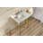 Kingston Brass Dreyden 30-Inch Carrara Marble Console Sink with Stainless Steel Legs (8-Inch, 3-Hole)-79107924