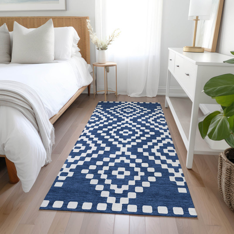 Malek Indoor/Outdoor Area Rug with Non-Slip Backing, Runner 2'3" x 7'6"