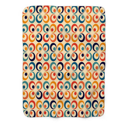 Retro Color Wave - 1 Piece Premium Sherpa Blanket
