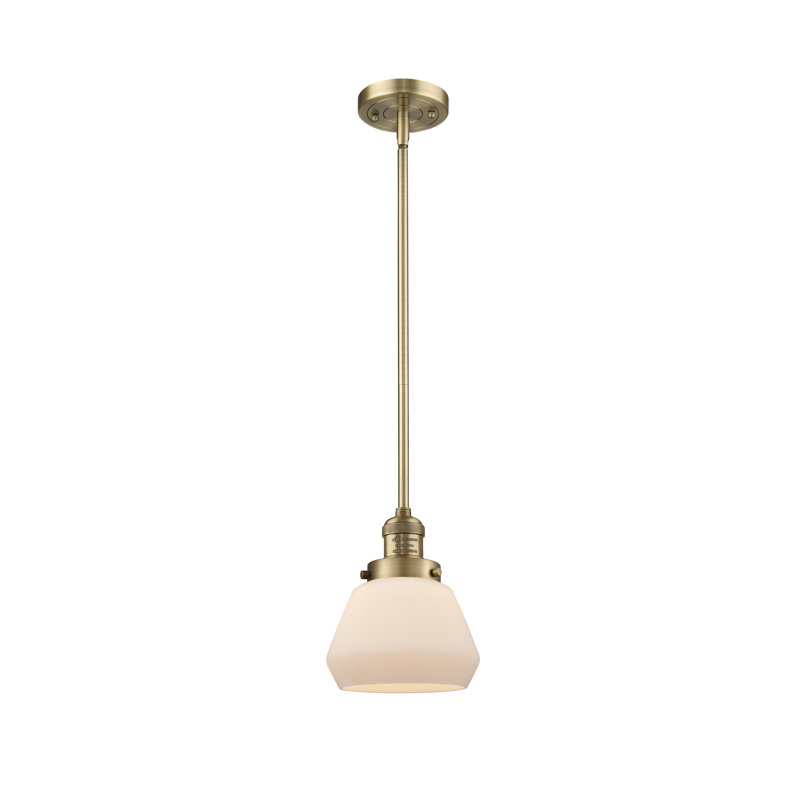 Chill 1 - Light Single Pendant, Brushed Brass, Matte White Cased, 128.63" x 7" x 7"