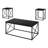 Table Set, 3Pcs Set, Coffee, End, Side, Accent, Living Room, Black Marble Look Laminate, Metal, Contemporary, Modern-68757169