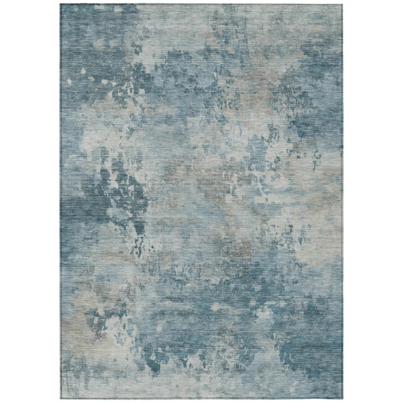 Xhevrie Abstract Indoor / Outdoor Rug, Rectangle 5' x 7'6"