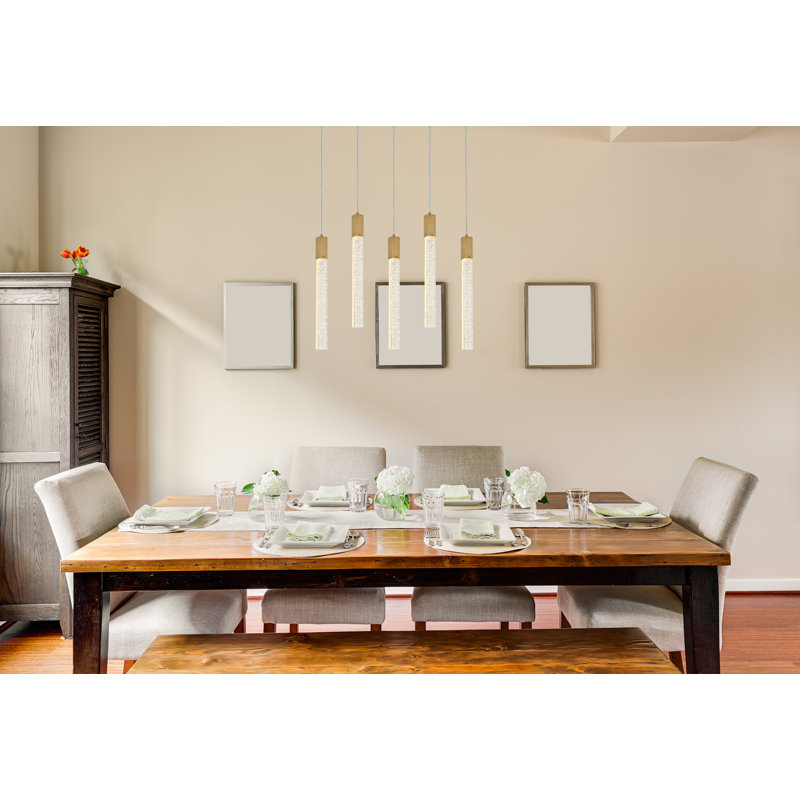 Aliha 5 - Light Kitchen Island Pendant, Satin Gold