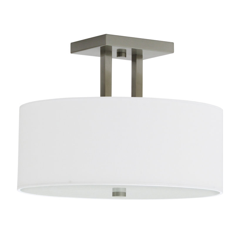 Plafonnier semi-encastré 3 lumières Lamas, Acier satiné