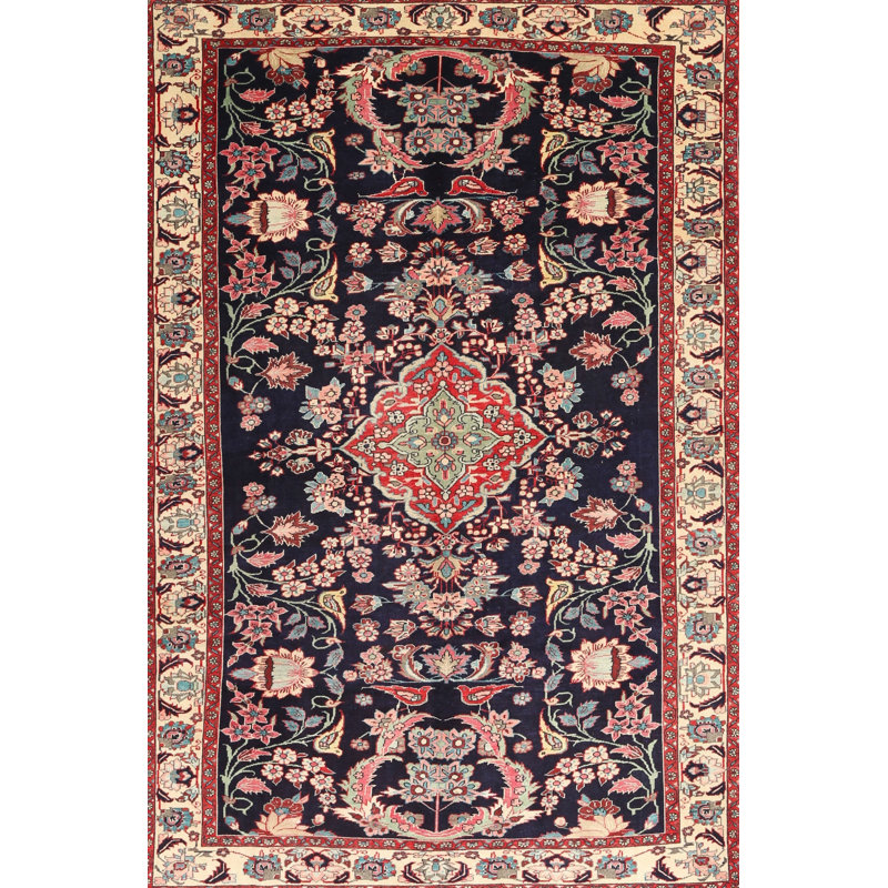 Tapis rose / bleu en laine touffeté à la main Fairywood