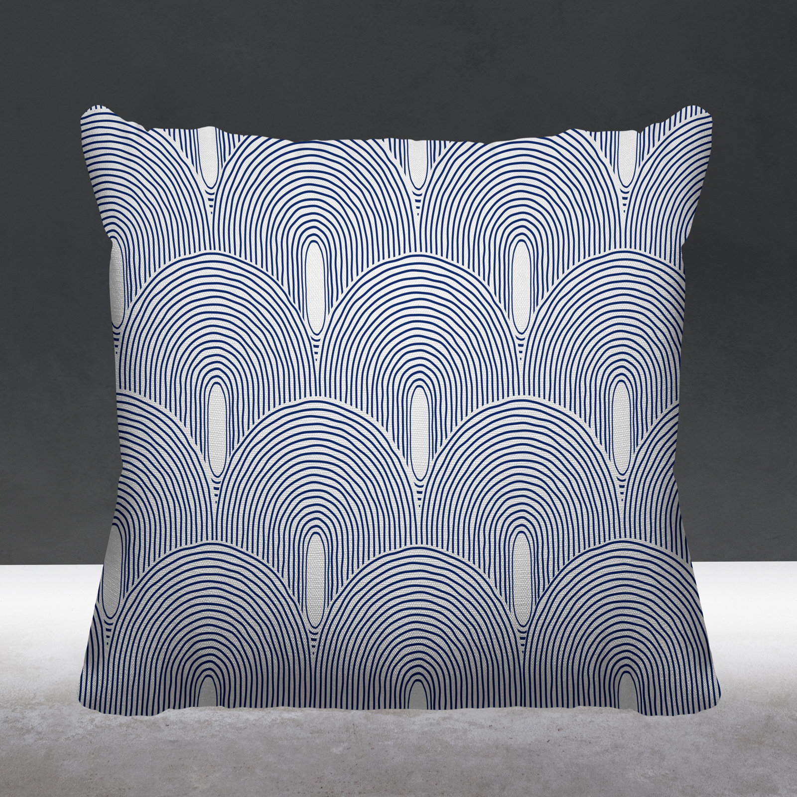 Limpo Starburst Indoor/Outdoor Throw Pillow, 18"H x 18"W, Navy Blue, Square