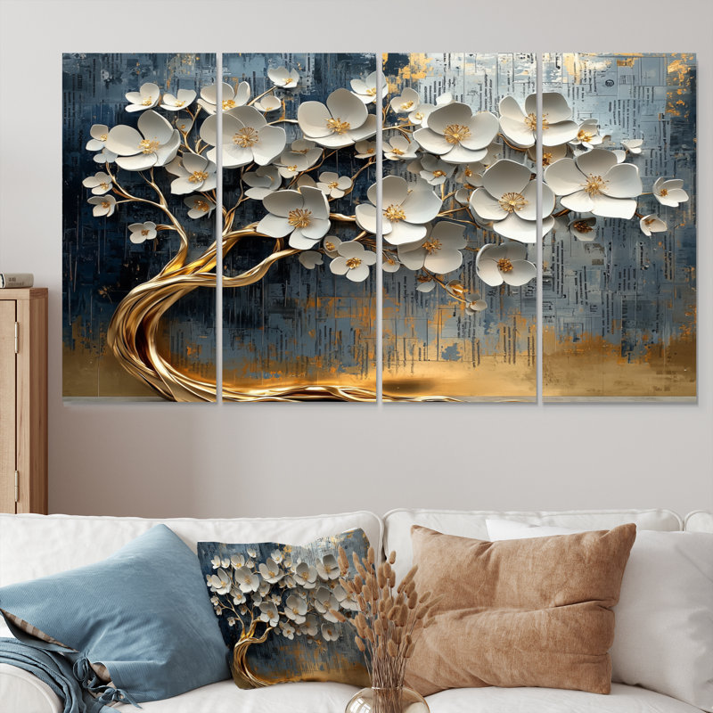 Fleurs de cerisier blanc - Arbre de cerisier en fleurs, H 28 po x l 48 po