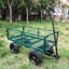Chariot utilitaire de jardin robuste à roues pleines pour le transport de bois de chauffage, chariot à outils d'extérieur, vert-136449064