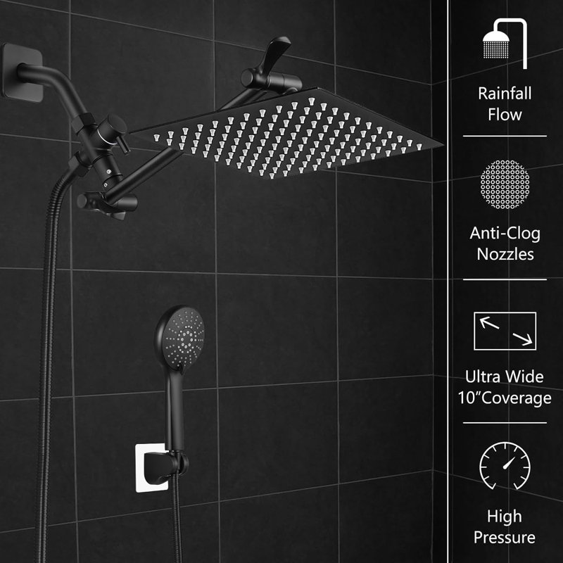 Pomme de douche à pluie double 1,75 GPM GPM