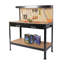 Établi 115 cm, capacité de 300 lb, structure en acier noir, plan de travail, imperméable, espace de travail de garage