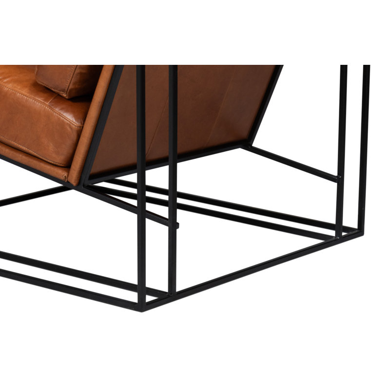 Oryan Club Chair, Brown Genuine Leather