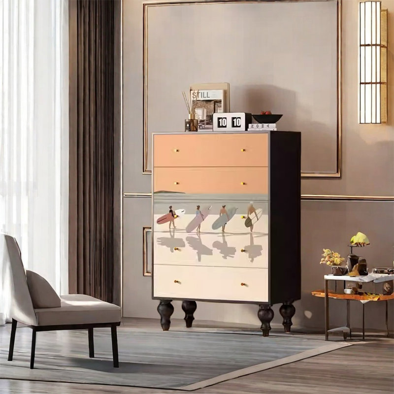 Armoire de rangement multi-tiroirs en bois de frêne