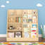 Bibliothèque pour tout-petits à 4 niveaux avec casiers de rangement, bibliothèque en bois pour chambre de bébé-798144438