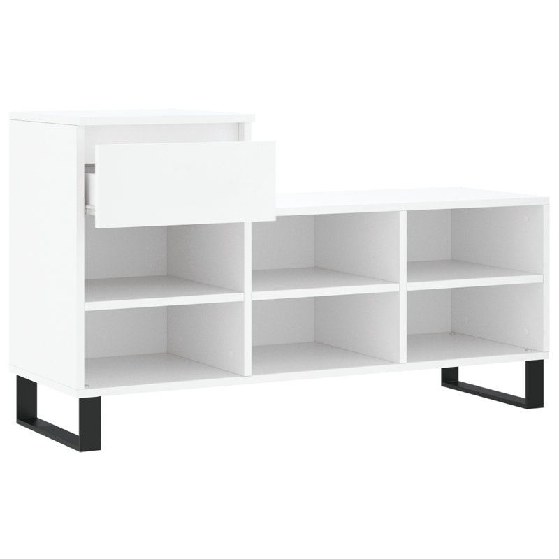 6 Pair Shoe Storage Cabinet, White