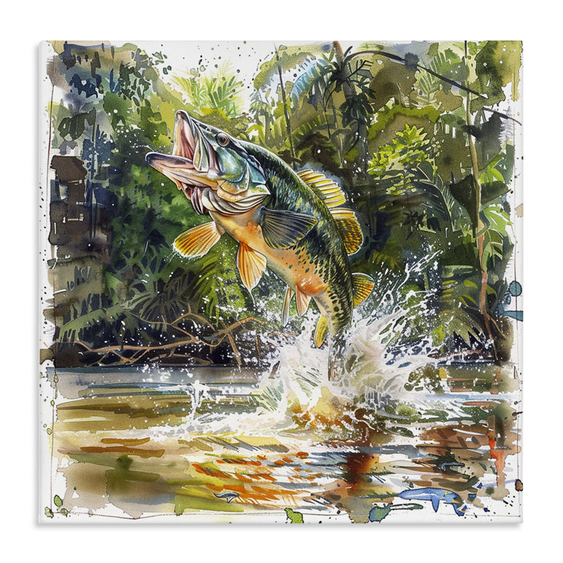  Art mural sur toile J Bass Bass par LSR Design Studio, H 17 po x l 17 po