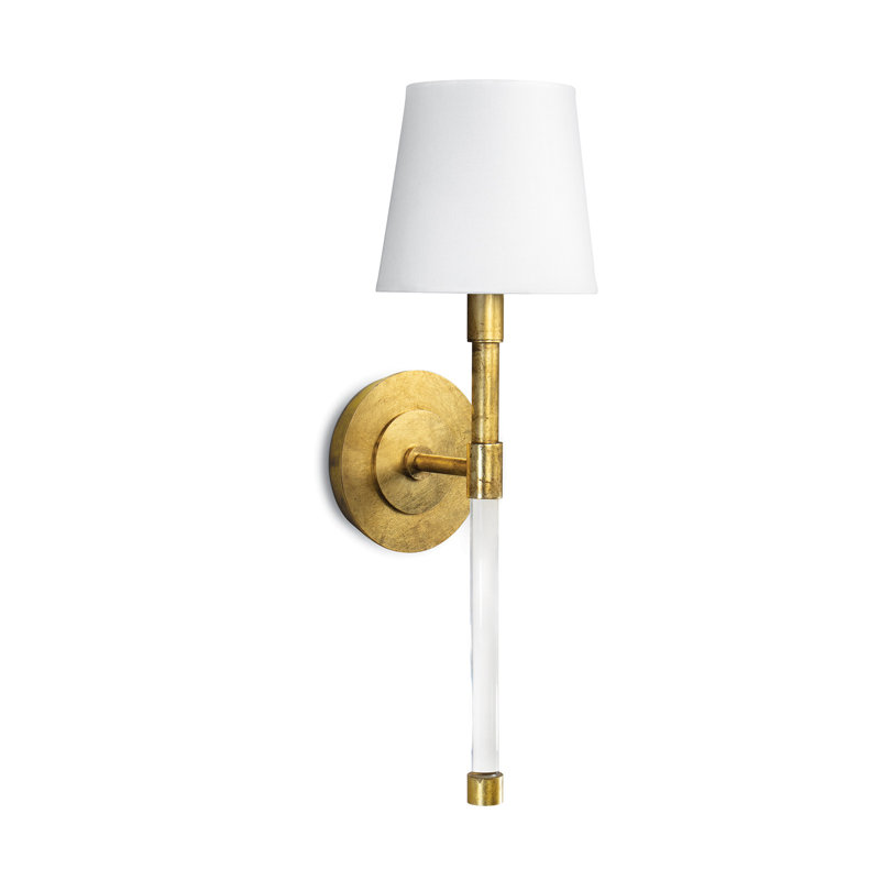 Auburn Crystal Sconce; Dimensions 6W X 19.5H X 7D; Uses One Maximum 60 Watt E12 Base Bulb (Not Included)