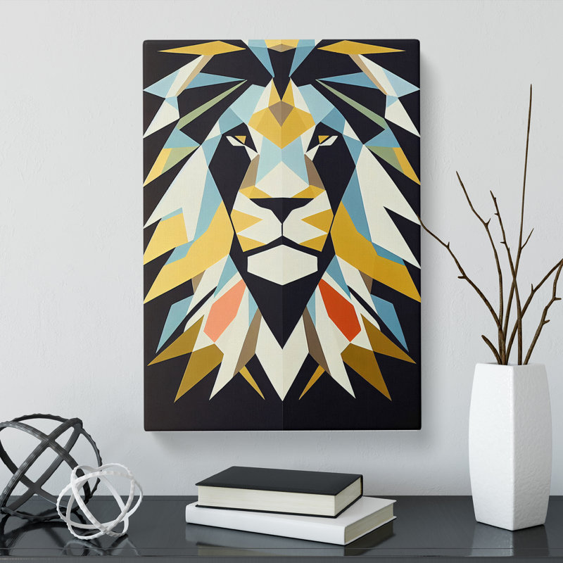 Lion Minimalism - Wrapped Canvas, 60cm H x 40cm W x 3cm D