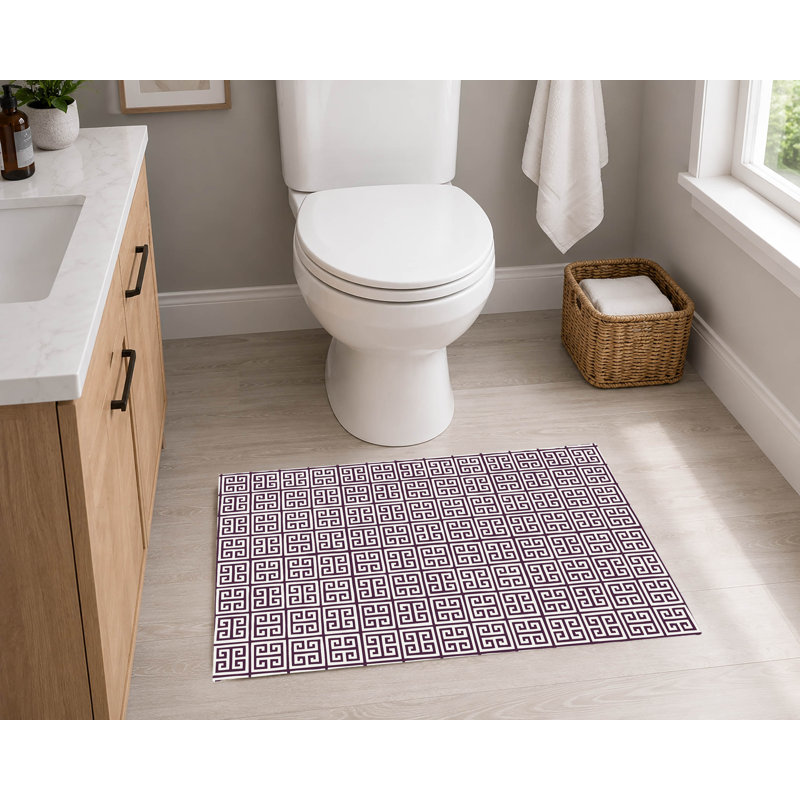 Tapis de toilette rectangulaire absorbant et antidérapant Cuddle Key, 24" W x 17" L, Eggplant