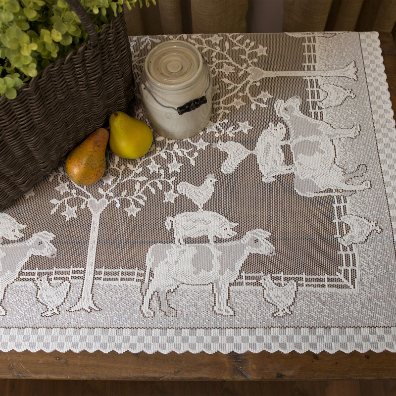 Dessus de table géométrique Tchad, Blanc cassé