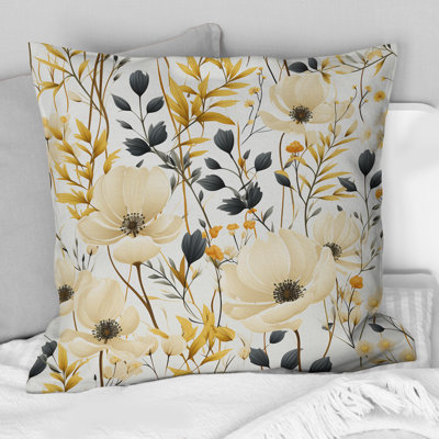 Coussin Minimalist Neutral White Botanics II - Floral