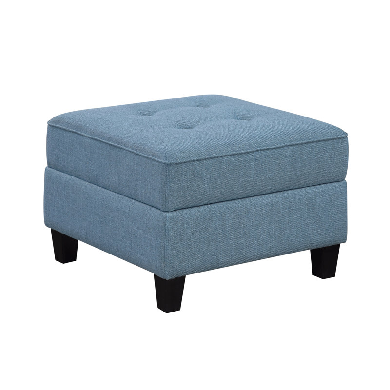 Repose-pieds de rangement pour le salon avec capitonnage, parfait pour les sièges supplémentaires