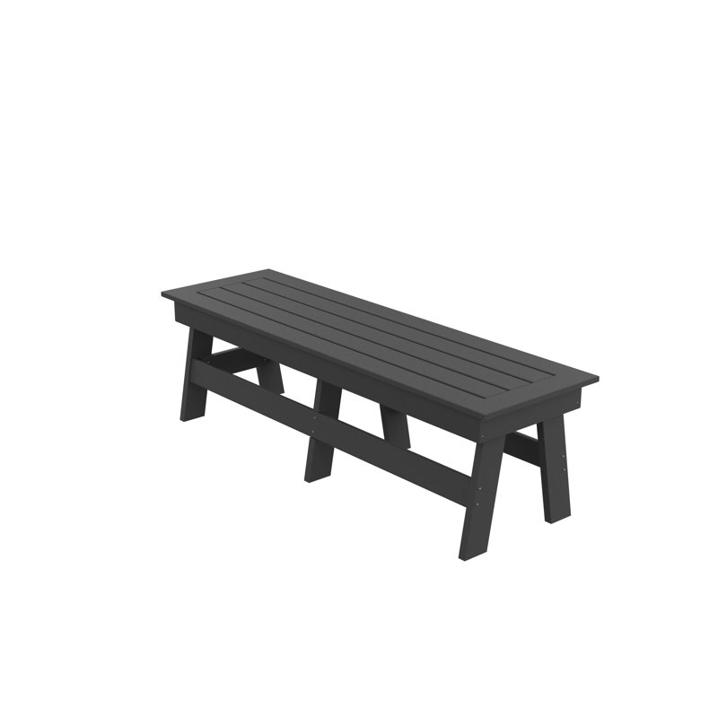Outdoor HDPE 60" Dining Bench, Black