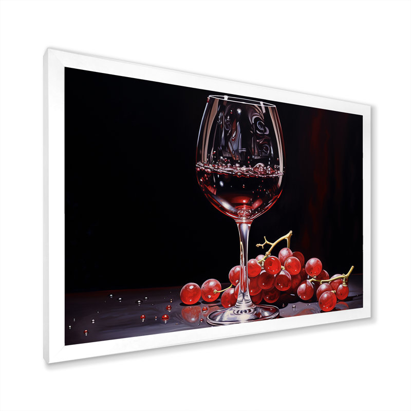 " Garnet Glimmer ", 30" H x 40" W x 1.5" D, White Single Picture Framed
