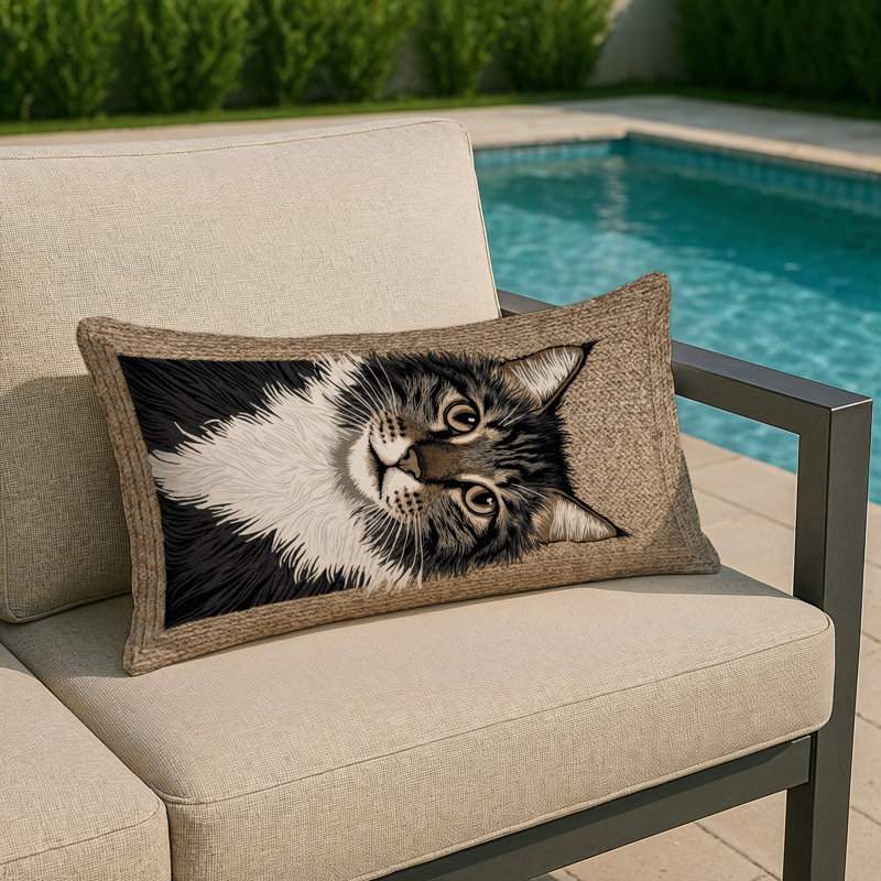 Coussin décoratif intérieur et extérieur Turkish Angora Cats, Carré 20 po, American Wirehair