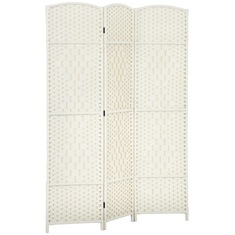 Paravent pliable à 3 panneaux, 1,83 m de hauteur, en bois, blanc, pour bureau à domicile., 3, White