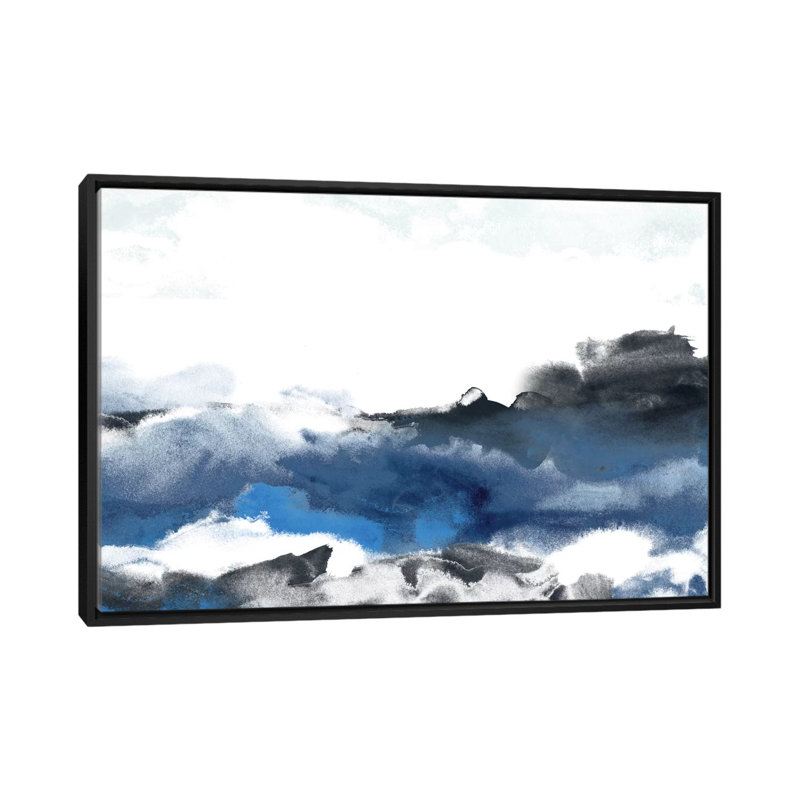 «Sea Surface II», reproduction sur toile, H 40 po x l 60 po x P 1,5 po, Toile avec cadre noir, Pas de tapis