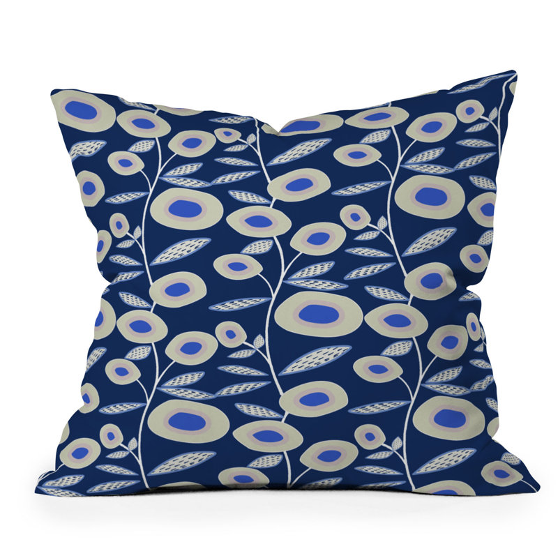  Coussin décoratif floral intérieur / extérieur réversible, H 16 po x l 16 po