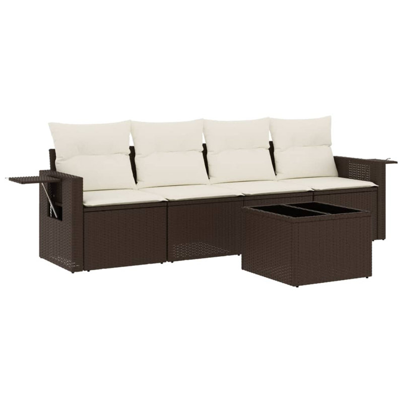 Ensemble de canapé de jardin Vidaxl brun et blanc crème