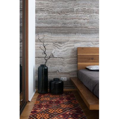 Kilim rouge Kashkoli 4 pi 11 po x 11 pi 6 po