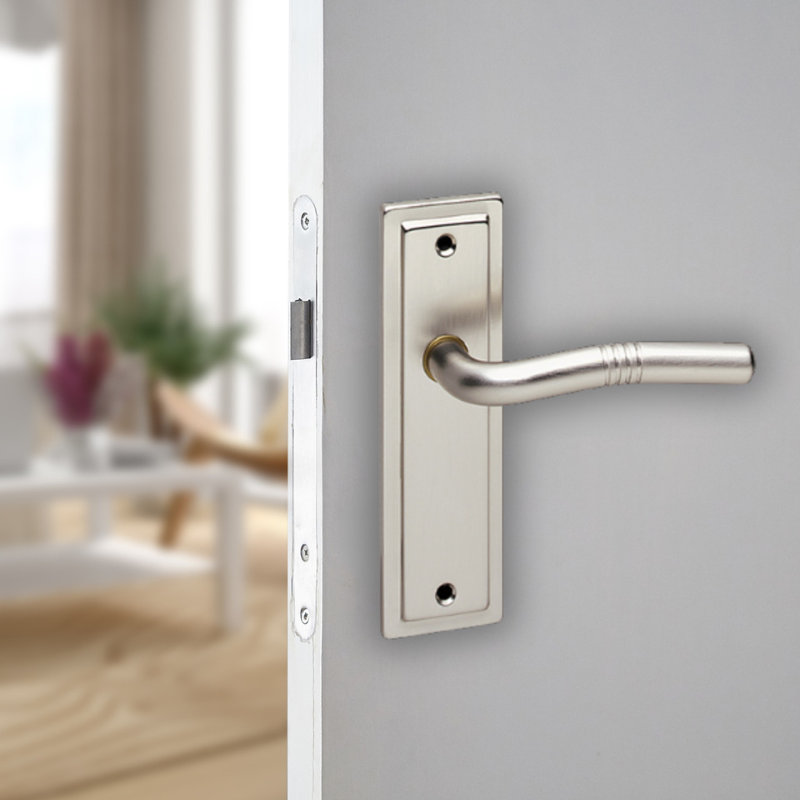 Door Handle, Satin Nickel Plain