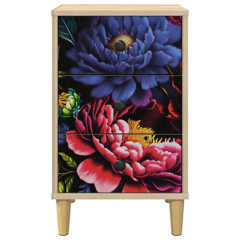  Bedside Cabinet Sonoma Oak Engineered Wood Nightstand Bedroom Furniture