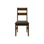 2 chaises de salle à manger, 37 po de hauteur, siège rembourré en flanelle brune, fabrication en bois massif, transitionnel pour la cuisine de 2 chaises, 37,5 po de hauteur, avec siège, coin repas