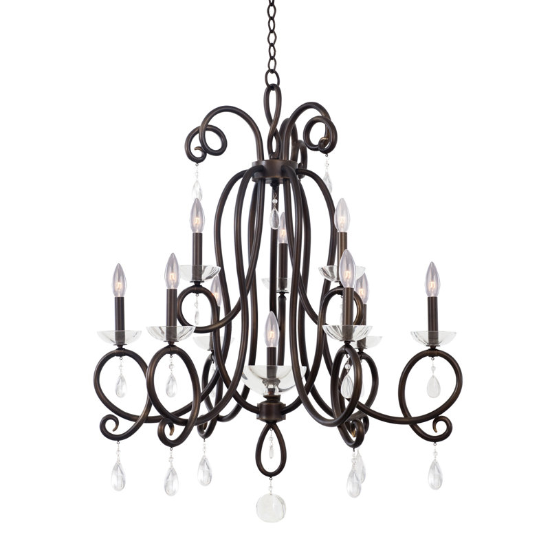 Lustre classique à 10 lumières de style bougie Winona