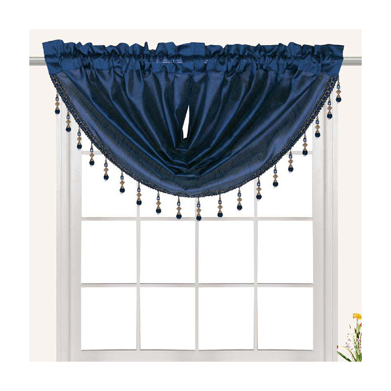 Pointed Window Valance, Navy, 57" W x 37" L