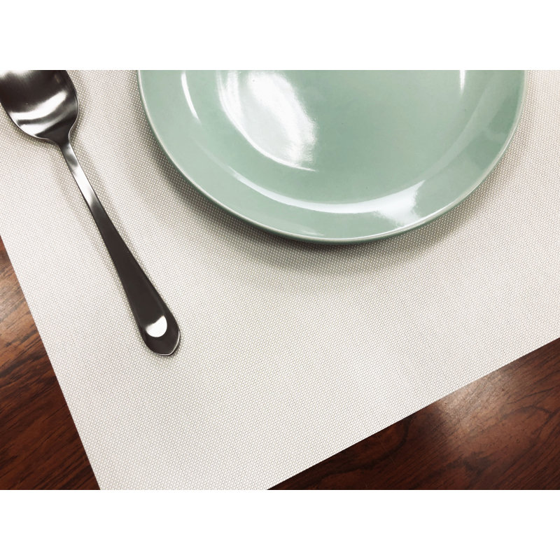 Claudya Polyester Rectangle Placemat, Ivory